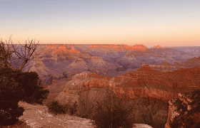 グランドキャニオンから見た朝焼け