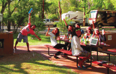 食事を囲み、笑顔で乾杯する様子