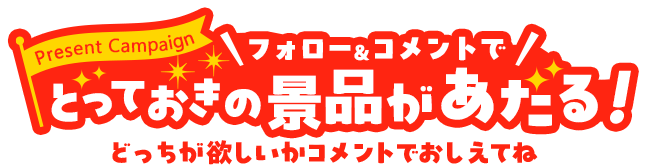 フォロー＆コメントでとっておきの景品があたる！