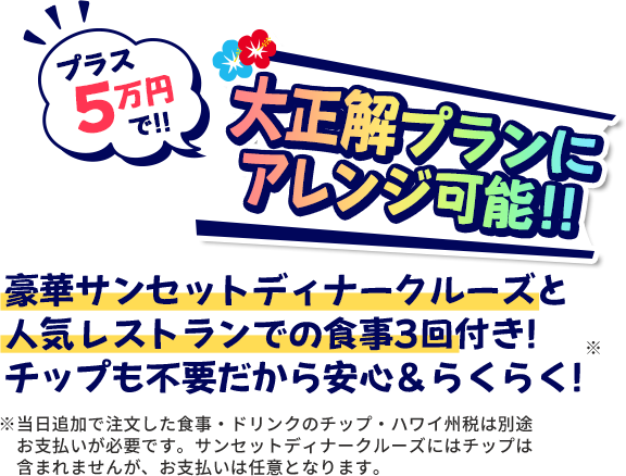プラス5万円で！大正解プランにアレンジ可能！！
