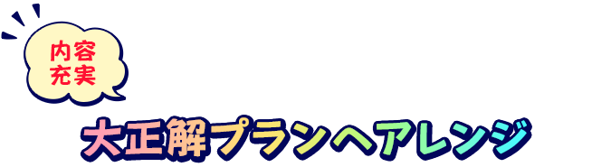 内容充実　大正解プランへアレンジ