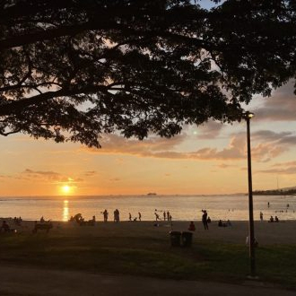 アラモアナビーチ 夕焼け ドライブ