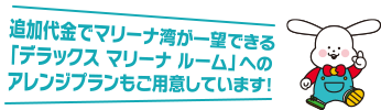 追加代金でマリーナ湾が一望できる「デラックス マリーナ ルーム」へのアレンジプランもご用意しています！