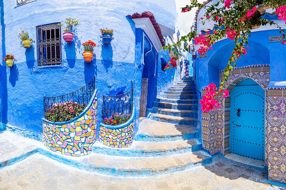 シャウエンの青い街並み