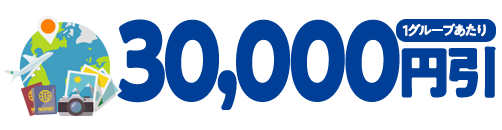 30,000円引(1グループあたり)