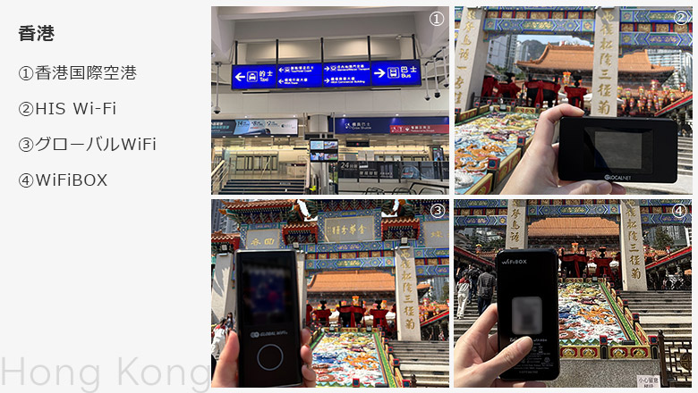 香港国際空港、HIS Wi-Fi・グローバルWiFi・WiFiBOXのルーター画面