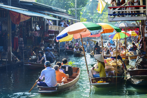 タイの水上マーケット