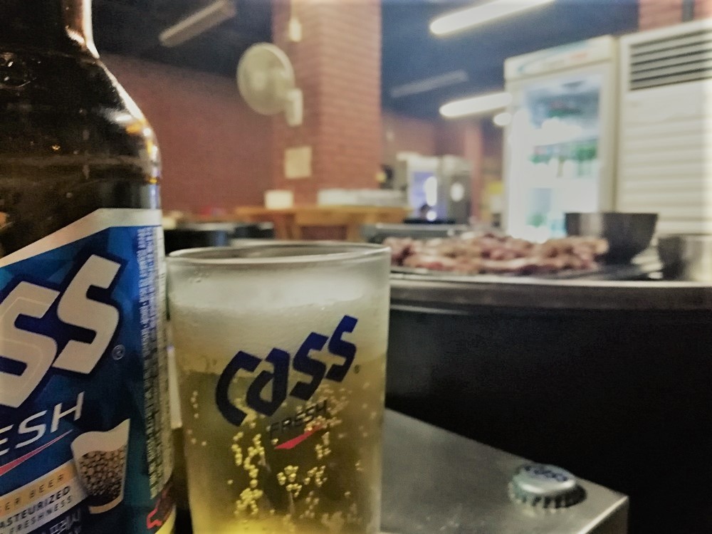 韓国ビールのCass