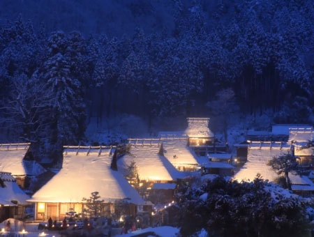 Snow Lantern Festival in Miyama Kayabuki no Sato Bus Tour