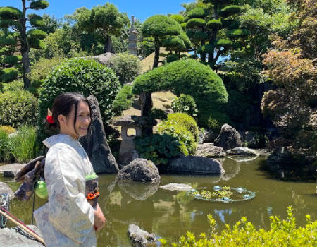 Kimono wearing experience (Genuine Oshima silk pongee) 