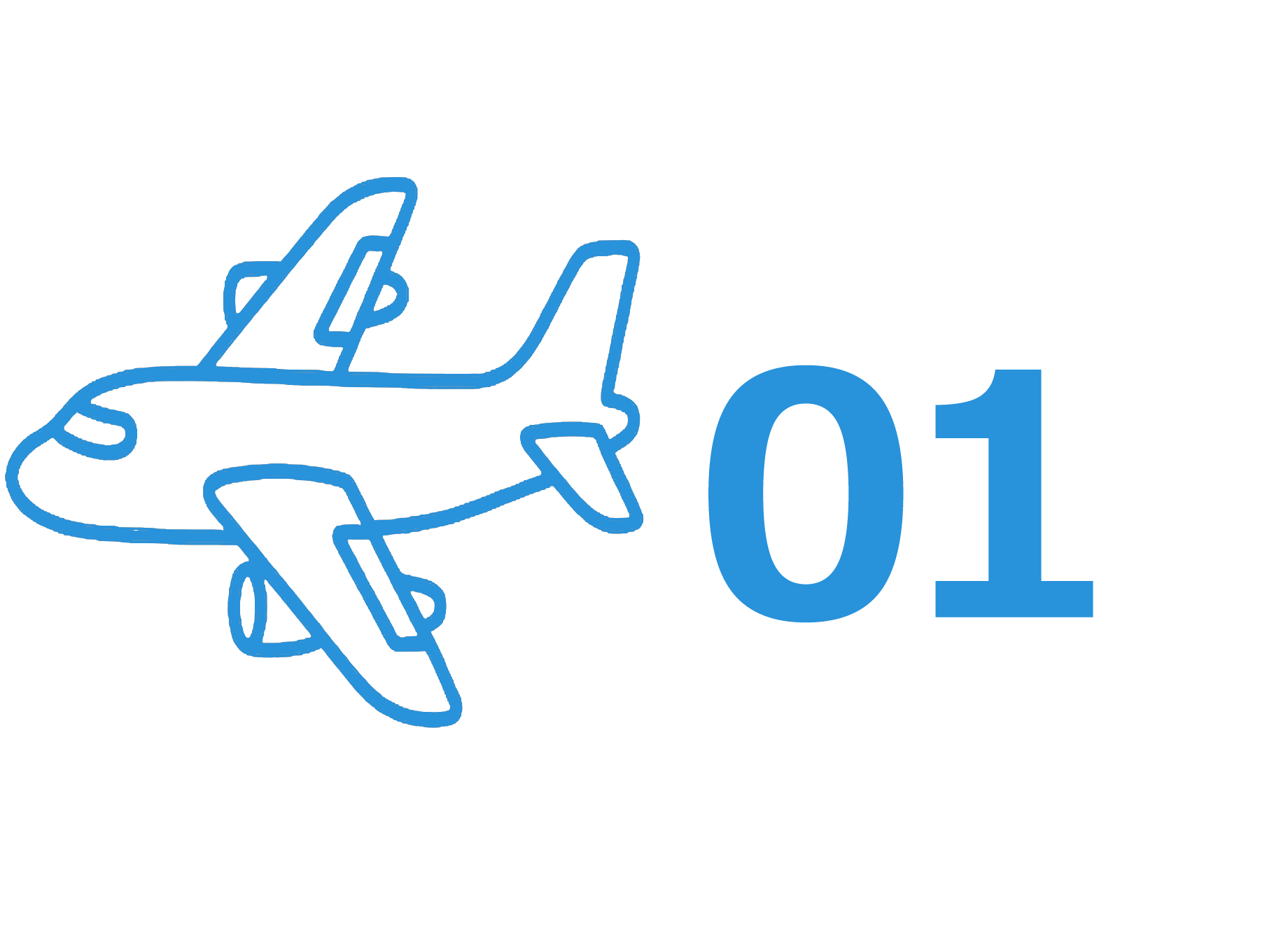 飛行機ブルー
