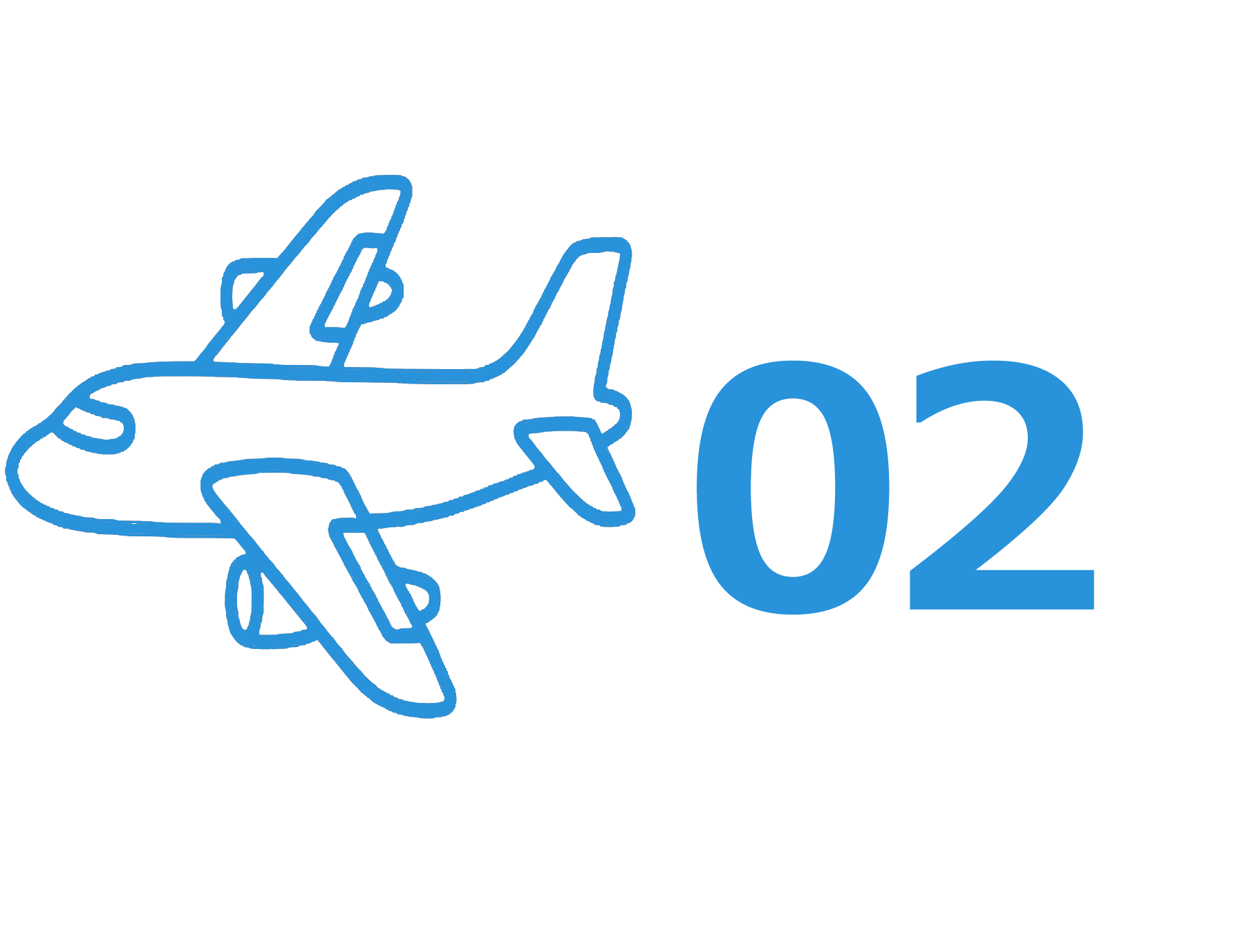 飛行機ブルー