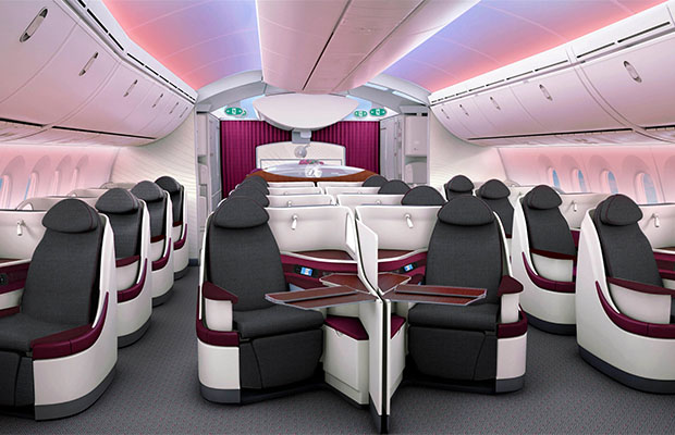 カタール航空ビジネスクラス シート一例