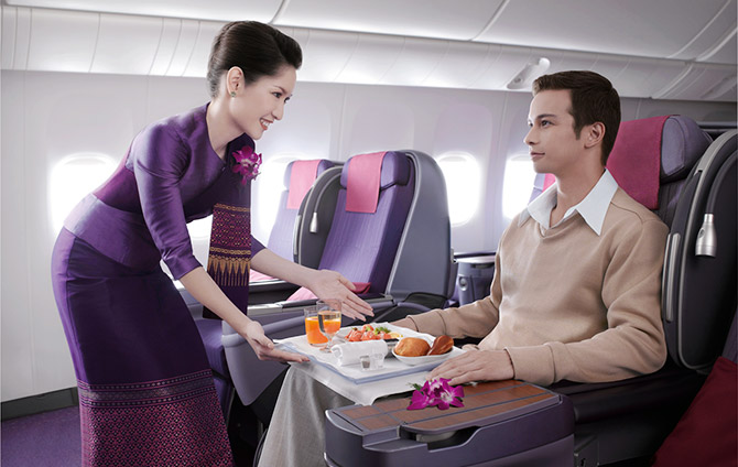 タイ国際航空ビジネスクラスシート一例