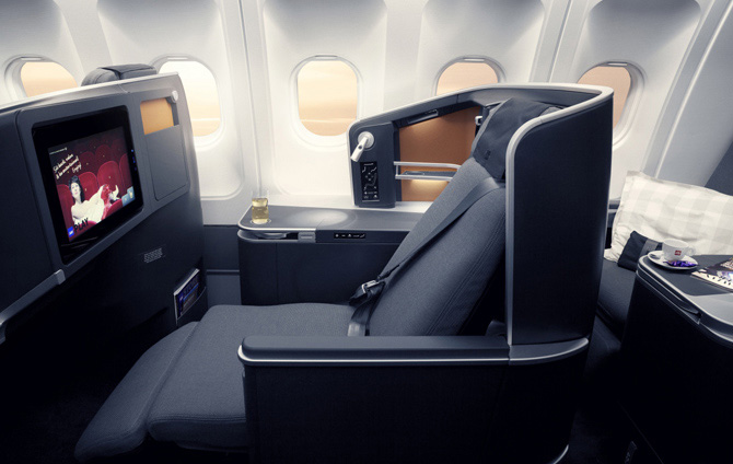 スカンジナビア航空ビジネスクラス座席一例
