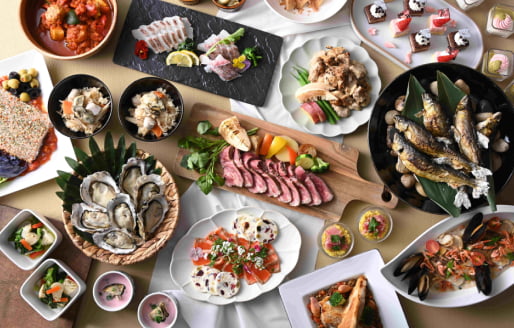 グランドプリンスホテル広島 夕食バイキング一例