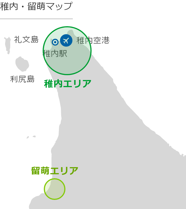 稚内・留萌の地図