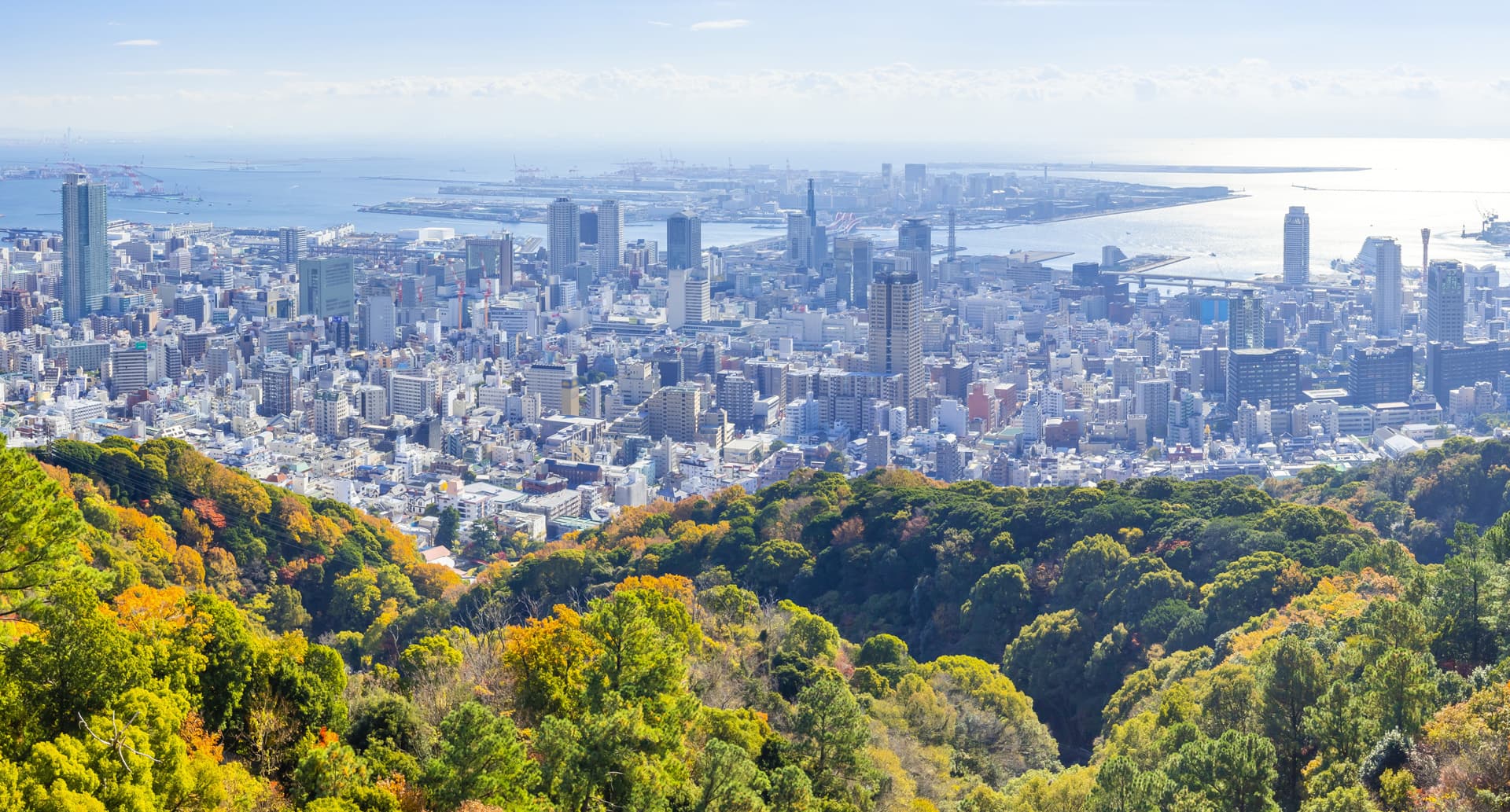 六甲山から見る神戸の景色