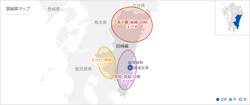 宮崎の地図