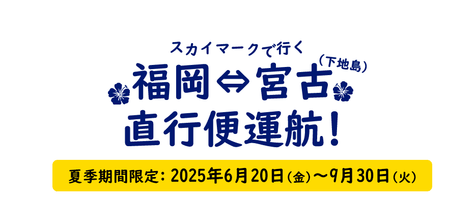 スカイマーク福岡⇔宮古（下地島）直行便運航
