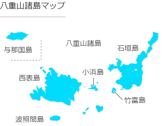 八重山諸島の地図