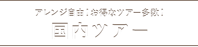 アレンジ自由！お得なツアー多数！国内ツアー
