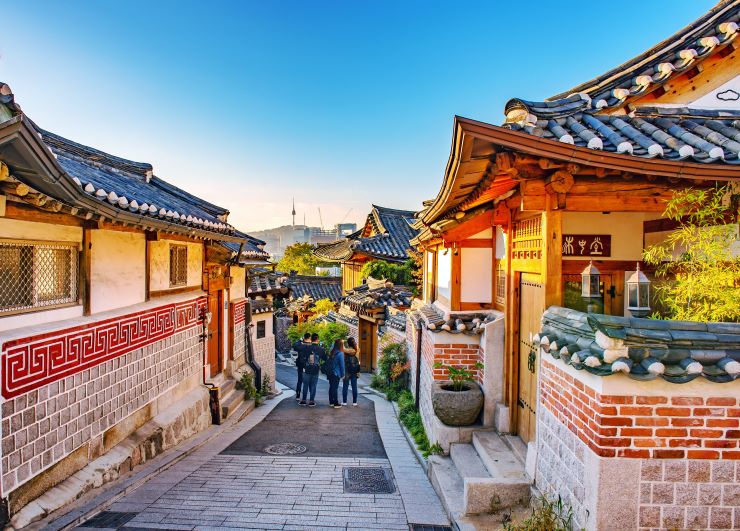 伝統的な韓国の街並み