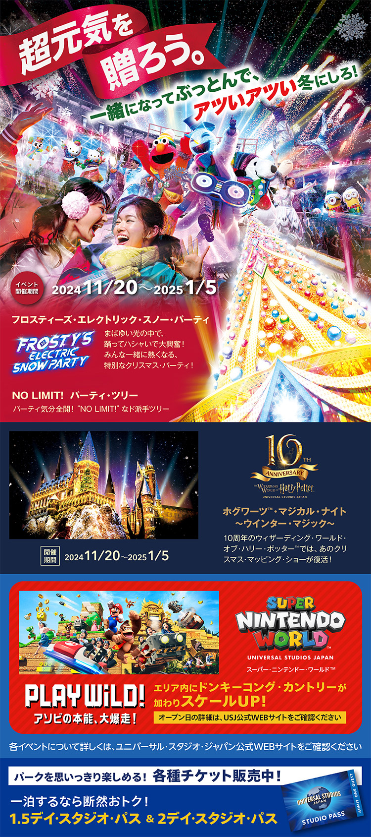 ユニバーサル・スタジオ・ジャパン パートナー・フリーパス　2枚　USJ ペア USJ ユニバーサルスタジオジャパン チケット パートナーフリーパス 2枚