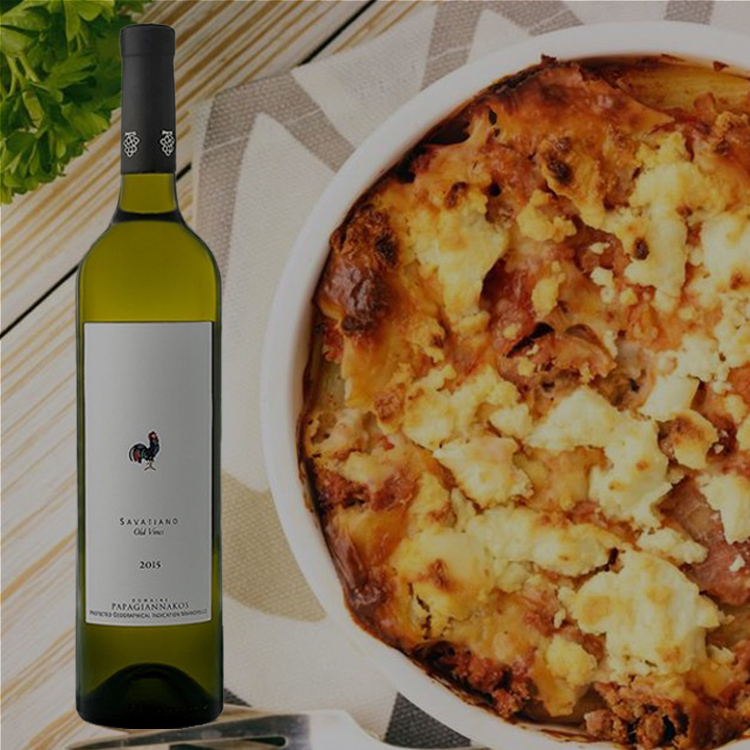 ギリシャワイン（白）とフェタチーズの2点セット