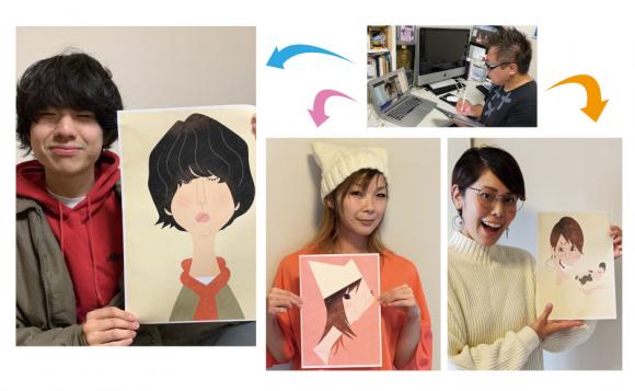 Zoom似顔絵 ポップなデザイン Kunikazu が担当 オンライン似顔絵体験 His オンラインツアー