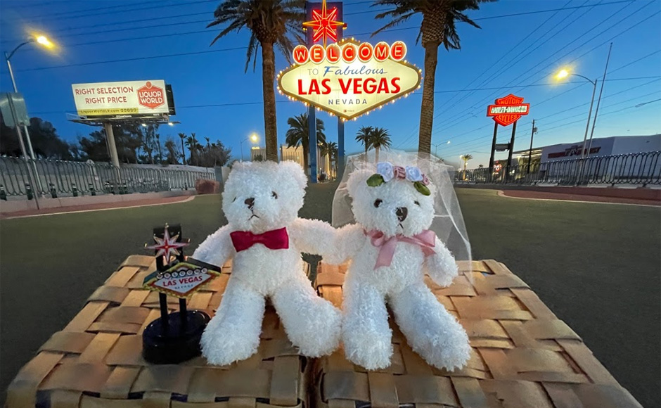 行ってもらうラスベガス ハネムーン あなたの代わりにクマちゃんが行く ウェディング衣装付 His オンラインツアー