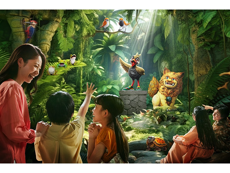 そこはやんばるの森のなか。ちょっぴりせっかちな『ジャン』とおっとりしたシーサーの『シシ』、ほかにも個性の豊かな仲間たちが歓迎してくれる。行ったことのない森の外に興味がいっぱいのジャンに、外の世界のことをたくさん教えてあげて！森のことは、ジャンがとにかく話したがってるから、どんどん質問してみよう！一緒にしゃべって盛り上がったら、キミももう森の仲間になっているよ。<span class="small red">MAP4</span>