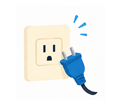 電源ONだけ、設定不要