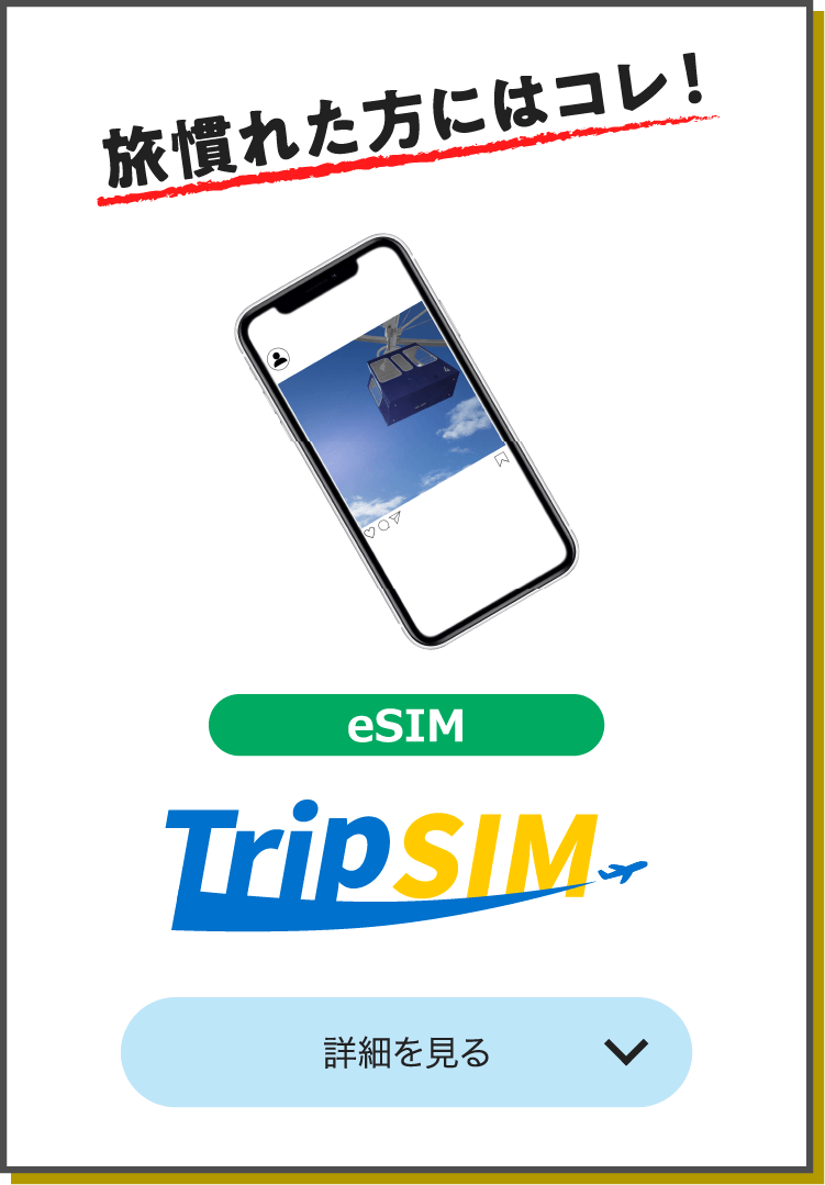 旅慣れたかたにはコレ！ eSIM Trip SIM 詳細を見る