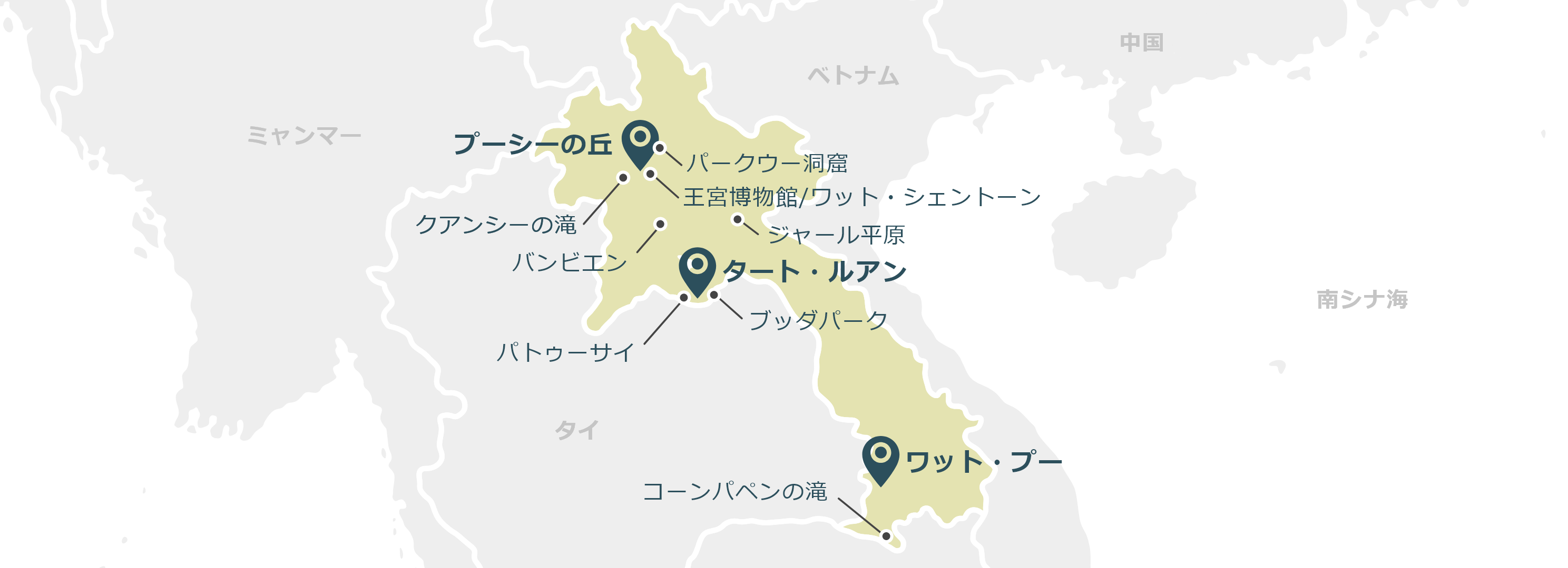 ラオスのマップ