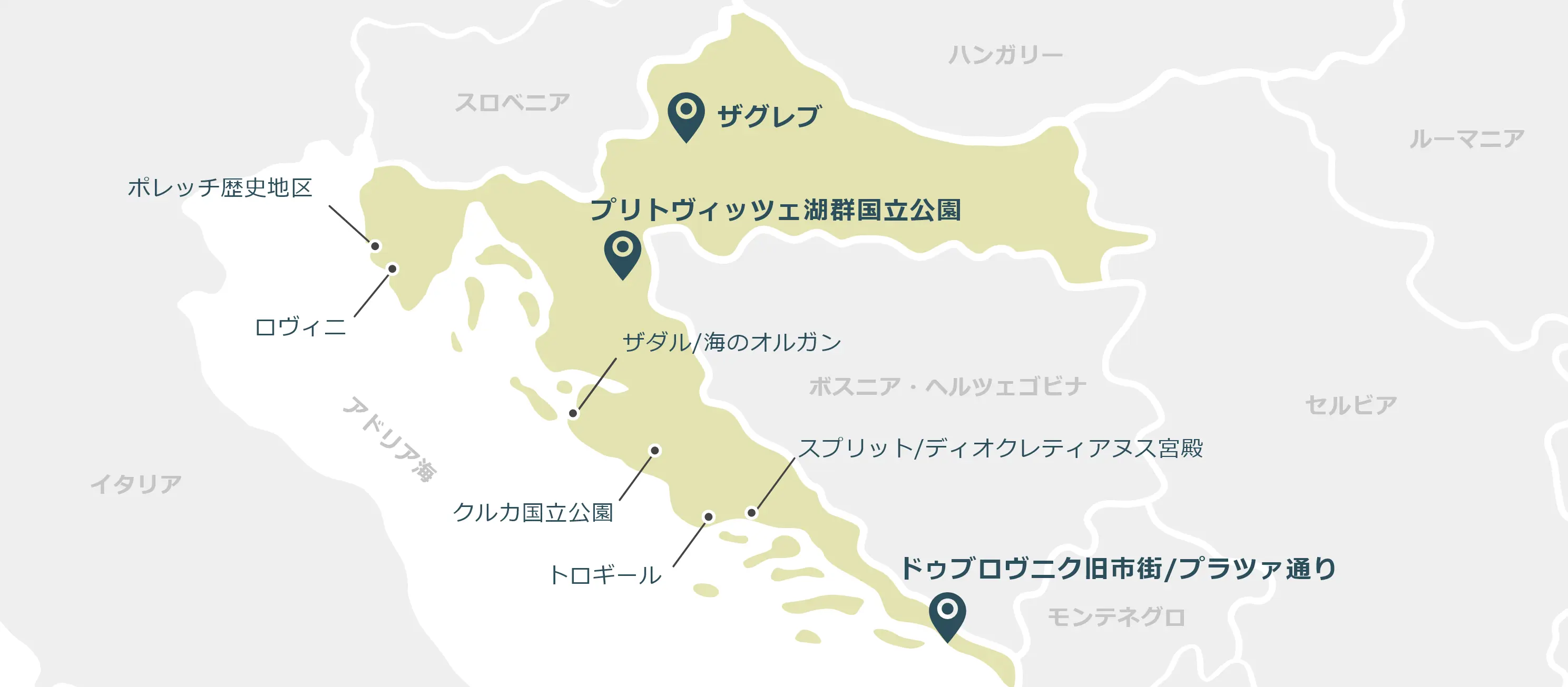 クロアチアのマップ