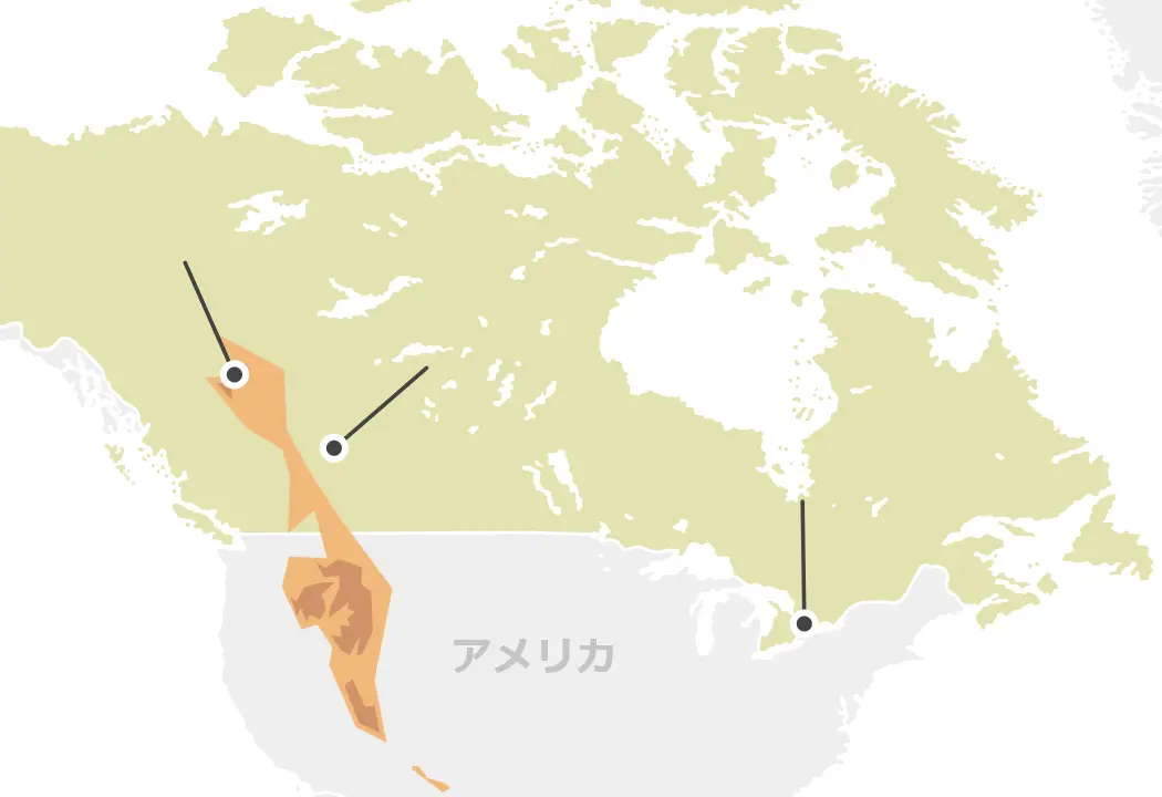 カナダのマップ