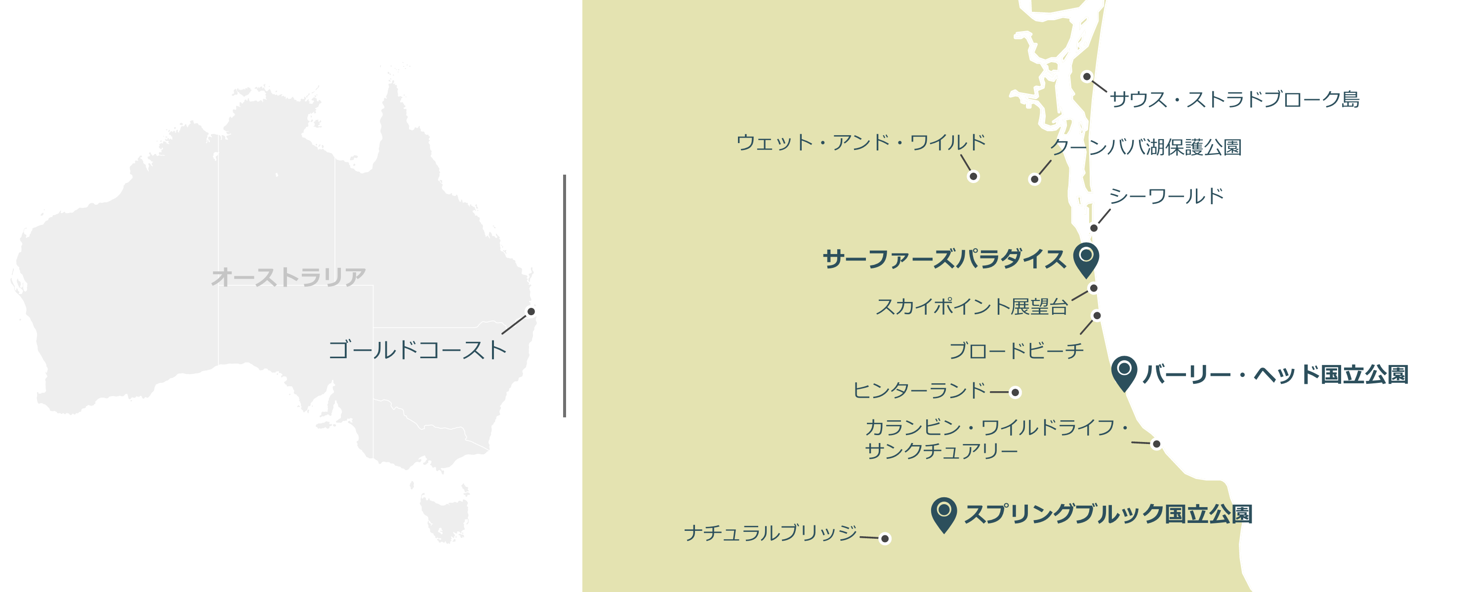 ゴールドコーストのマップ