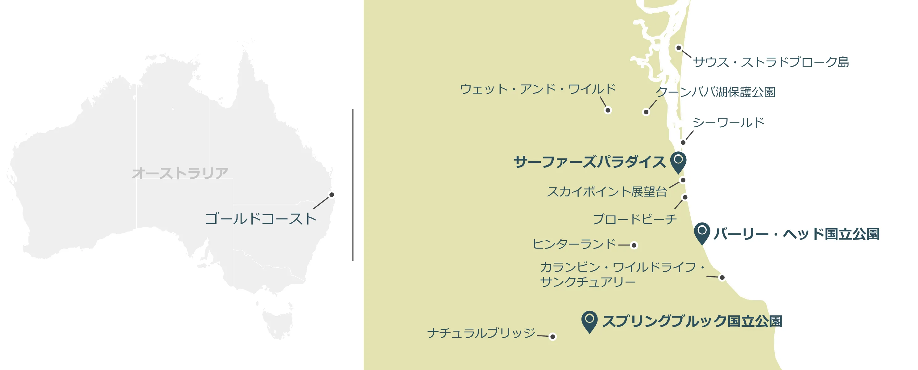 ゴールドコーストのマップ