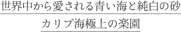 世界中から愛される青い海と純白の砂 カリブ海極上の楽園