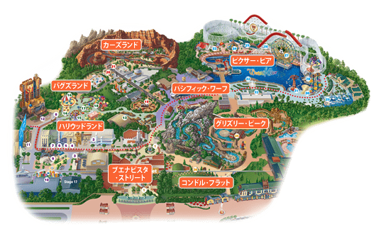 ディズニー･カリフォルニア･アドベンチャー･パーク エリアマップ