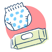 アイコン：紙おむつ＆おしりふき
