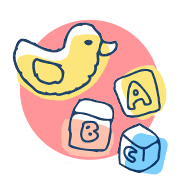 アイコン：おもちゃ・お菓子・ジュース