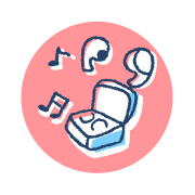 アイコン：イヤホン・フットレスト