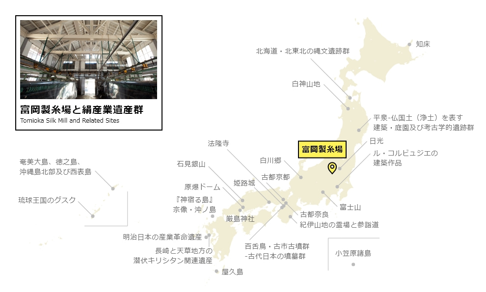 富岡製糸場と絹産業遺産群の場所