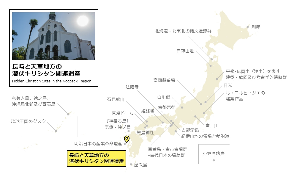 長崎と天草地方の潜伏キリシタン関連遺産の場所