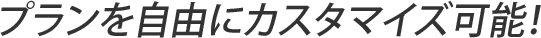 プランを自由にカスタマイズ可能!